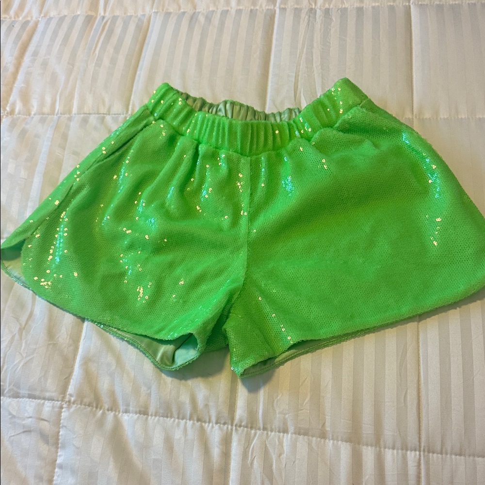 Shimmering Green Women's Athletic Shorts